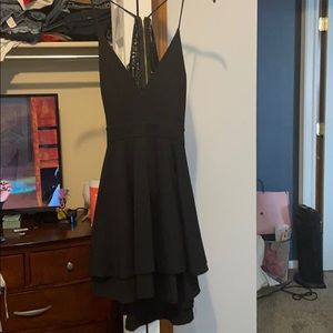 Black dress with open and lace back